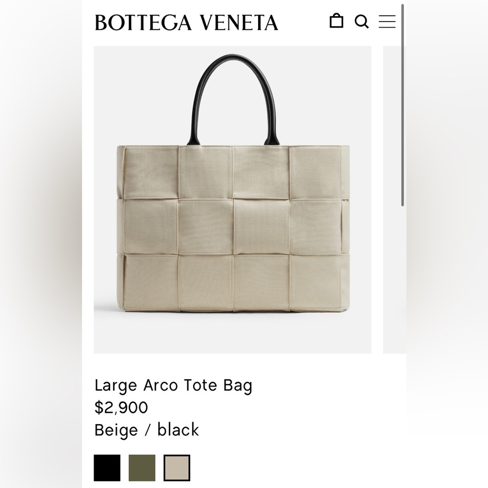 Bottega Veneta Large Arco Tote Beige Black